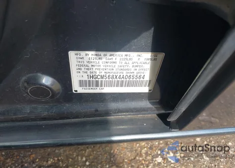 2004 Honda Accord 2.4 Ex z USA, uszkodzony, nr VIN 1HGCM568X4A065564